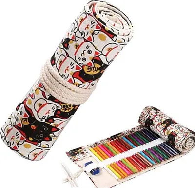 Zdjęcie produktu dla Czarno-brązowe piórnik z 24 przegródkami