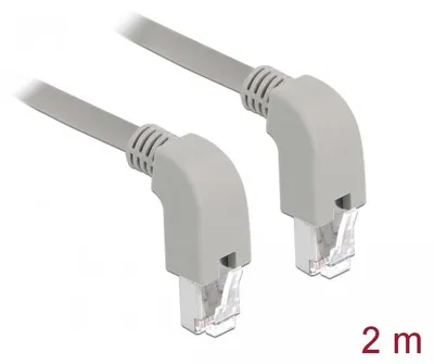 Produktbild von Delock Netzwerkkabel RJ45 Cat.5e SF/UTP unten / unten gewinkelt 2 m