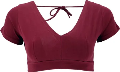 Produktbild von Choli Top, Bauchfreies Top Goa-chic - Bordeauxrot, Damen, Baumwolle,Elasthan, Größe: L