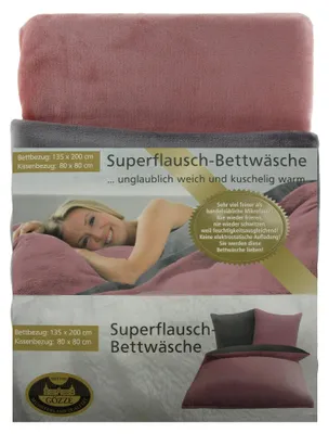 Wendbares Bettwäsche-Set Kaschmir-Feeling 135x200 cm Altrosa/Anthrazit