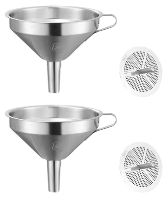 Trichter-Filterset 2 Stück, Edelstahl, 11 cm, mit Sieb