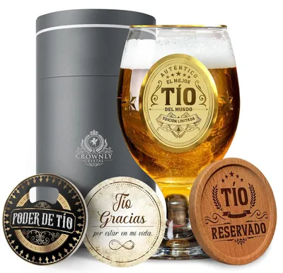 Bierglas personalisiert 570 ml Kristall Geschenkbox