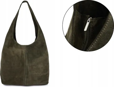 Produktbild von Große Damen Shopper Lederhandtasche in Khaki