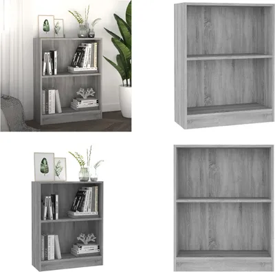 Imagen del producto de vidaXL Estantería gris Sonoma de 60x24x74,5 cm, fabricada en material de madera - Estantería para libros - Estanterías - Librería - Estante