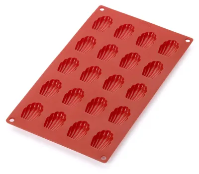 Obrázek produktu pro Forma na muffiny ve tvaru mušlí, silikon, červená, 20 výlepků
