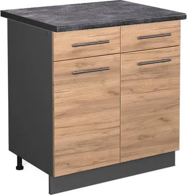 Produktbild von Küchenunterschrank Vicco Fame-Line Goldkraft Eiche 80 cm , AP Anthrazit, Model 46163