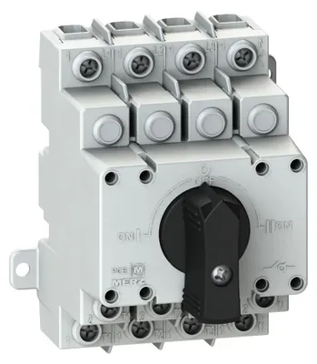 Produktbild von PC ELECTRIC Netzumschalter, MLU1, 63A, 4-polig, I-0-II, 400V, 4TE, DIN-Schiene, 1 Stk.