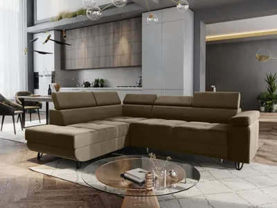 Produktbild von FURMEB24 ECKSOFA CAPRI mit schlaffunktion links 249x184 cm CAPPUCINO viva