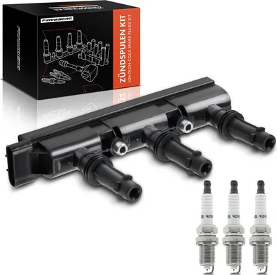 Image de Frankberg 1x Bobine d'allumage+3x Bougie d'allumage pour Opel Corsa D S07 Corsa D Fourgon/Hayon 1.0L 2006-2014