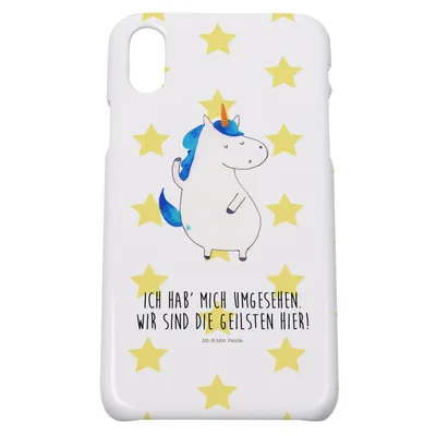 Produktbild von Mr. & Mrs. Panda Iphone 10 Handyhülle Einhorn Mann - Weiß - Geschenk, Unicorn, Cover, Freundin, Einhörner, Familie, Hülle, Handy, X
