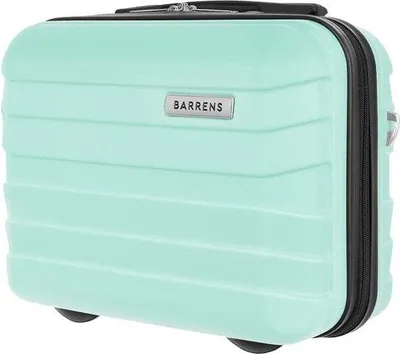 Immagine prodotto di Valigetta da viaggio per cosmetici Unyqoos®, dimensioni adatte al bagaglio a mano (31 x 35 x 18 cm) – realizzata in ABS, con chiusura in chiffon, maniglia flessibile e ruote a 360°, colore verde menta