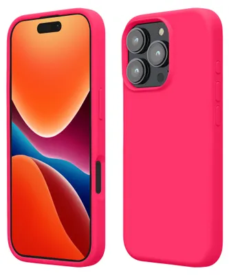 Produktbild von kwmobile Handyhülle für iPhone 16 Pro Hülle, für iPhone 16 Pro Case - Hülle Silikon - kabelloses Laden - Neon Pink
