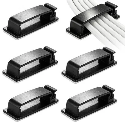 Productafbeelding van Famanu Kabelklemmen set, 60 stuks - Zelfklevend, zwart