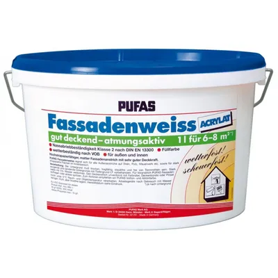 Produktbild von PUFAS Fassadenweiß Acrylat - 5 Liter