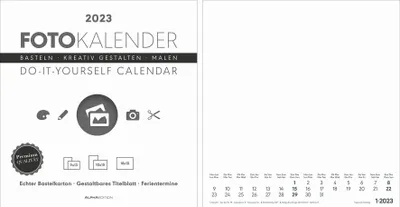Produktbild von Foto-Bastelkalender weiß 2023 21x22