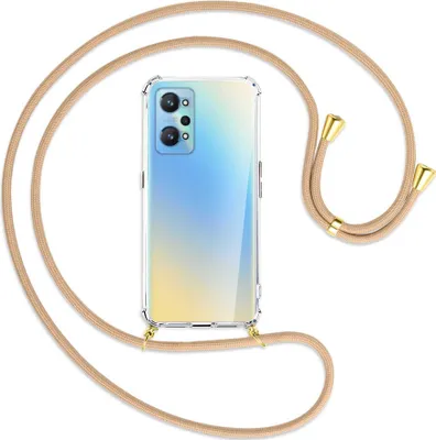 Produktbild von Handykette Backcover-Schutzhülle mit Band (Metall goldfarben) für Realme GT Neo2 - beige