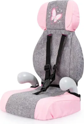 Produktbild von Bayer Design 67533AA Puppenautositz, mit Armlehne, Kopflehne, Sitz für Puppen, Puppenzubehör, Deluxe grau
