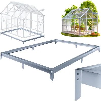 Produktbild von GARDEBRUK® Fundament für Gewächshaus 250x190cm Stahl verzinkt Sockel Stahlfundament Treibhaus Rahmen inkl. Montagematerial Bodenverankerung