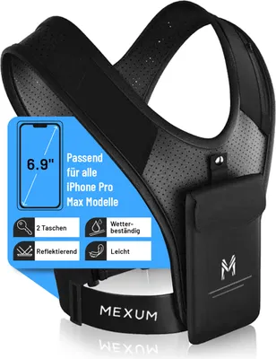 Produktbild von MEXUM Laufweste – Top Reflektierende Laufweste mit Handytasche Für Männer & Frauen | Perfekt fürs Joggen, Cycling, Walking, Yoga Fitness & Workout
