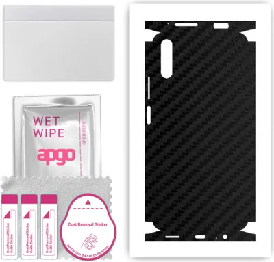 Produktbild von apgo Rückseite + Seiten Schutzfolie, Skin, kompatibel mit Honor 9X, Hinten Displayschutzfolie aus Vinylfolie, kratzfest, einfache Montage - Schwarzer Kohlenstoff
