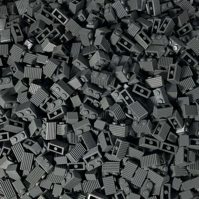 Obrázek produktu pro LEGO® 1x2 drážkované kostky Drážkované kostky tmavě šedé - 2877 NEW! Množství 50x