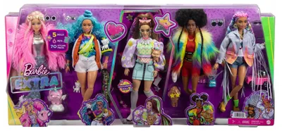 Produktbild von Mattel Puppe Barbie Extra 5 Doll Set 3+ Yearbeschädigt
