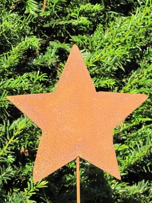 Produktbild von Edelrost Gartenstecker Stern geschlossen, groß