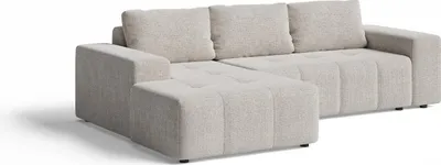 Obrázek produktu pro Rohová sedací souprava s funkcí spaní L – krémová – 264x78x155 cm – levá – pohovka do obývacího pokoje – rozkládací sedací souprava – ORION