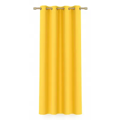 Produktbild von Gardine Gelb 140x175 cm mit Ösen – blickdichter Vorhang aus Microsatin (100% Polyester), lichtdurchlässig, pflegeleicht & formstabil