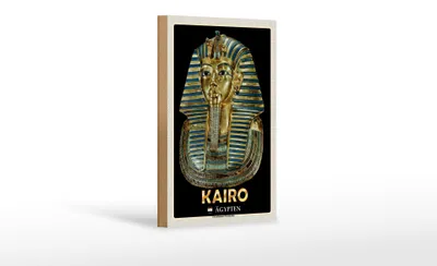 Produktbild von Holzschild Reise 12x18 cm Kairo Ägypten Tutanchamuns Totenmaske
