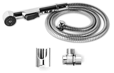Image de Ensemble de douchette avec flexible et support - 125 cm