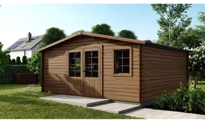 Immagine prodotto di Casetta da giardino in legno - 25m2 - 5x5m - impregnata - 28mm - colore: marrone