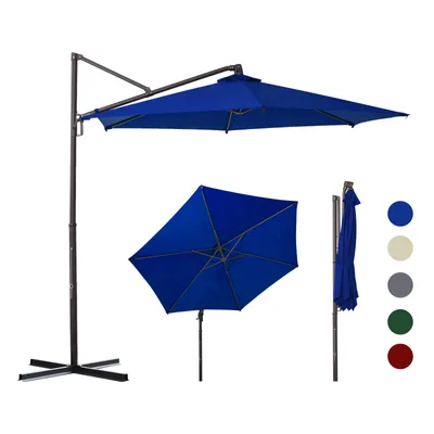 Produktbild von Ampelschirm 300cm Alu Sonnenschirm, 360° drehbar und neigbar, UV50+ Sonnenschutz, Blau