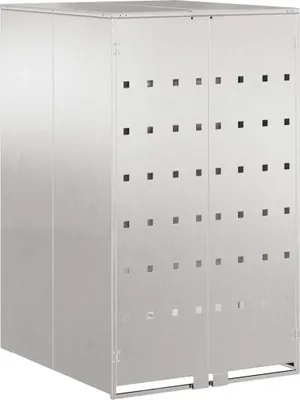 Produktbild von vidaXL Mülltonnenlager mit Gas-Hebedeckel für 240L Tonne Silber