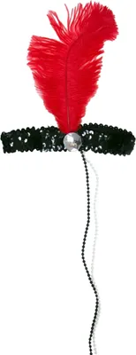 Produktbild von Charleston Feder Stirnband "Kira" - Schwarz Rot