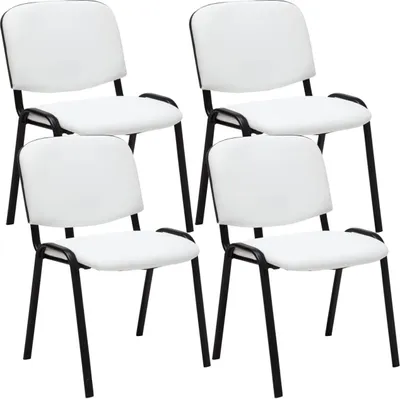Produktbild von 4er Set Besucherstuhl Ken Kunstleder weiß