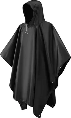 Produktbild von Regenponcho Einweg Festival Poncho Set 3 Stück - Transparente Regenmäntel mit Kapuze