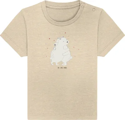 Produktbild von Mr. & Mrs. Panda Babyshirt Eisbär Umarmen 6. - 12. Monat - Natural Raw - Geschenk, Kleinkind Shirt, T-Shirt Baby, Oberteil, , Lustige Sprüche