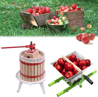 Obrázok produktu pre LZQ 12L lis na šťavu Apple Press Lis na ovocie s lisovacou tkaninou so 7L ovocným mlynom Mash Mill
