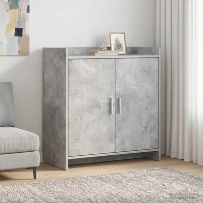 Image de Buffet vidaXL gris béton 72 x 36 x 80 cm en aggloméré