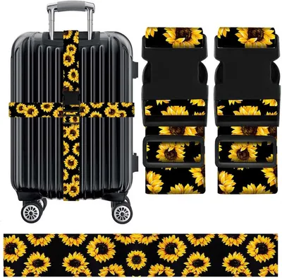 Produktbild von Gepäckriemen Set von 2, Verstellbar, Strapazierfähiges Polyester, Identifizierbare Farbe, für Reisen