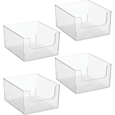 Produktbild von mDesign Kühlschrankbox Organizer Aufbewahrung Stapelbar 4er-Set Transparent