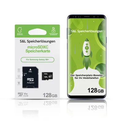 Produktbild von microSD Speicherkarte S&L für Samsung Galaxy S9+ - Speicherkapazität: 128 GB