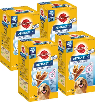 Produktbild von PEDIGREE® DENTASTIX™ Daily Oral Care Karton Multipack große Hunde >25kg 4 x 3 x 7 Stück