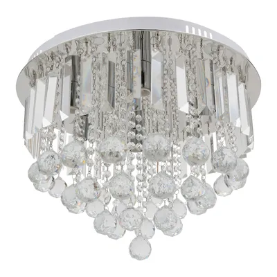 Zdjęcie produktu dla Lampa sufitowa LED kryształowy żyrandol nowoczesna lampa sufitowa okrągła podtynkowa lampa wisząca kropla kryształowy żyrandol