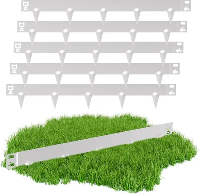 Produktbild von Clanmacy Rasenkante Schnecken Abwehr Verzinkt Blumenzaun Trennrand Gartenumrandung Stahl 100x18cm 60m Silber