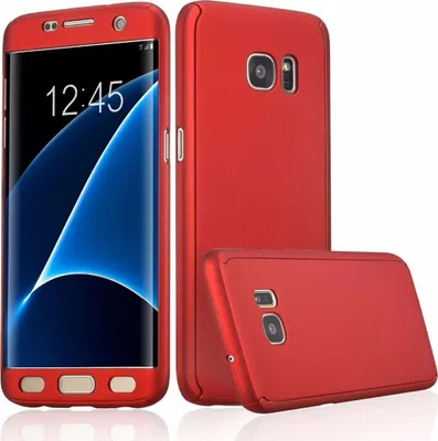 Produktbild von Handyhülle Schutzhülle für Samsung Galaxy S6 Edge Plus Full Case Cover Displayschutz 360 Rot