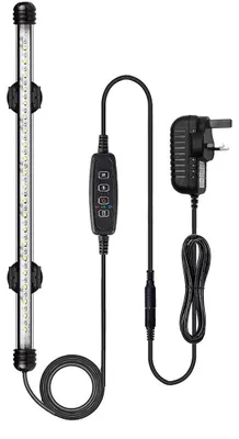 LED Aquariumlampe 37 cm, Blau+Weiß, Farbwechsel, Timer