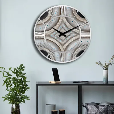 Produktbild von Opviq, 5050softms016, Wanduhren, Mehrfarbig, MDF, 50 x 50 cm