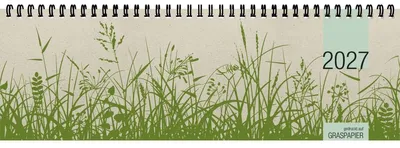 Produktbild von Tischquerkalender 1W/2S Graspapier 2027